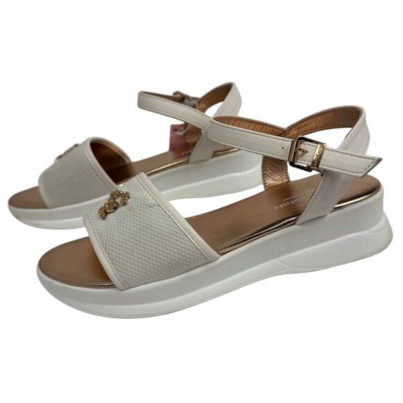 Juicy Couture Sandals Size 11 White Ivan Tennis Club Strappy Open Toe Platform - Picture 9 of 10